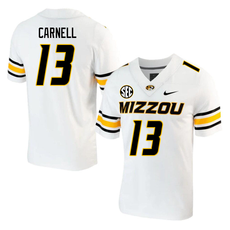 Men #13 Daylan Carnell Missouri Tigers College 2023 Football Stitched Jerseys Sale-White - Click Image to Close